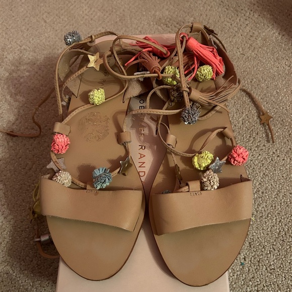 Loeffler Randall wrap around sandals in nude - Picture 2 of 4